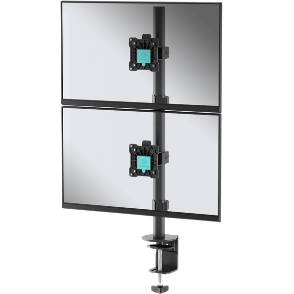Tischhalterung für zwei Monitore 13"-34" max 8 kg, Neigbar-schwenkbar, mit Drehfunktion, schwarz D208E