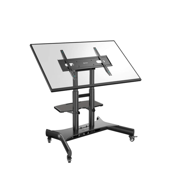 Mobiler TV-Ständer für Fernseher oder Interaktive Panels 50"-83", max. 70 kg, Neigbar, Schwarz TS1380