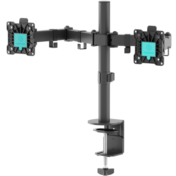 Tischhalterung für zwei Monitore 13"-32" max 8 kg, Neigbar-schwenkbar, mit Drehfunktion, schwarz D221E
