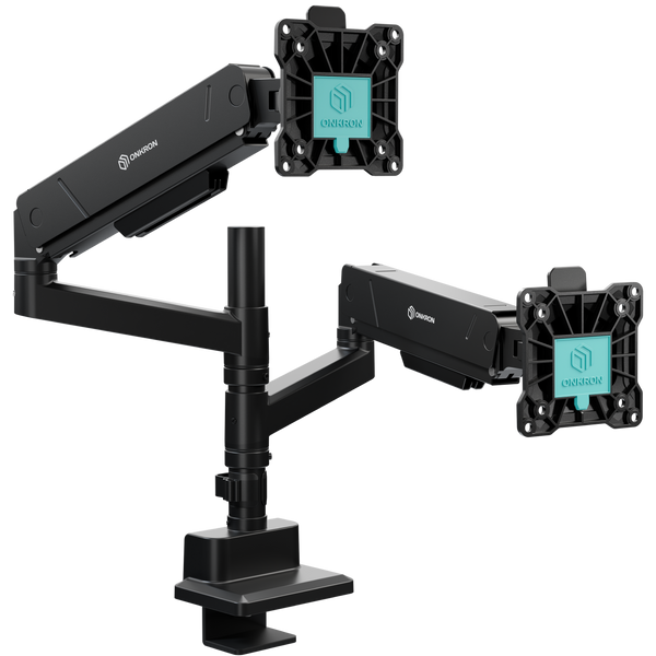 Tischhalterung für zwei Monitore 17"-45" max 15 kg, Neigbar-schwenkbar, mit Drehfunktion, schwarz G140