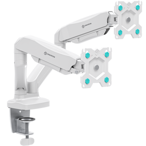 Tischhalterung für zwei Monitore 13"-32" max 8 kg, Neigbar-schwenkbar, mit Drehfunktion, weiß G160