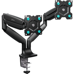 Tischhalterung für zwei Monitore 13"-32" max 9 kg, Neigbar-schwenkbar, mit Drehfunktion, schwarz G200