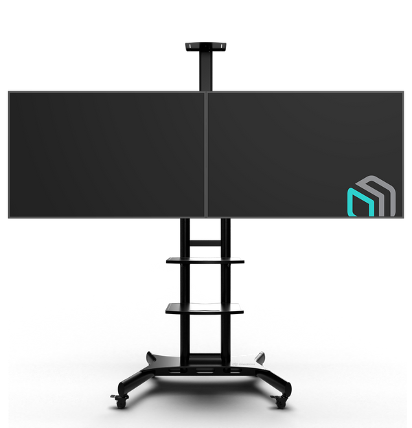 Mobiler Dual-TV-Ständer 40"-65", max. 105,9 kg, Schwarz TS1881DV