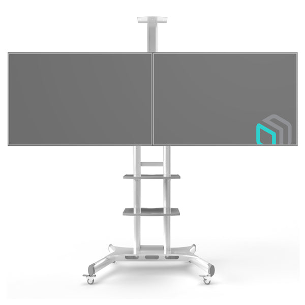 Mobiler Dual-TV-Ständer 40"-65", max. 105,9 kg, Weiß TS1881DV