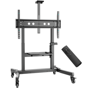 Motorisierter Mobiler TV-Ständer für Fernseher oder Interaktive Panels 50"-100", max. 130 kg, Schwarz TS1991E