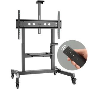 Motorisierter Mobiler TV-Ständer für Fernseher oder Interaktive Panels 50"-100", max. 130 kg, Schwarz TS1991E
